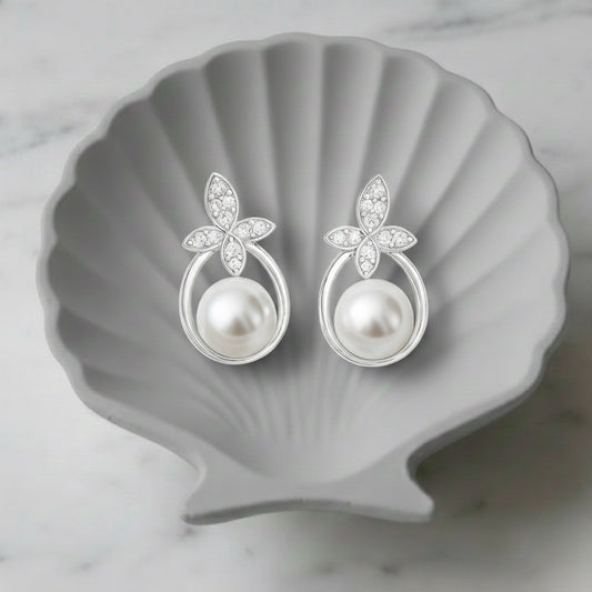 Glitz Fleur Pearl Earrings