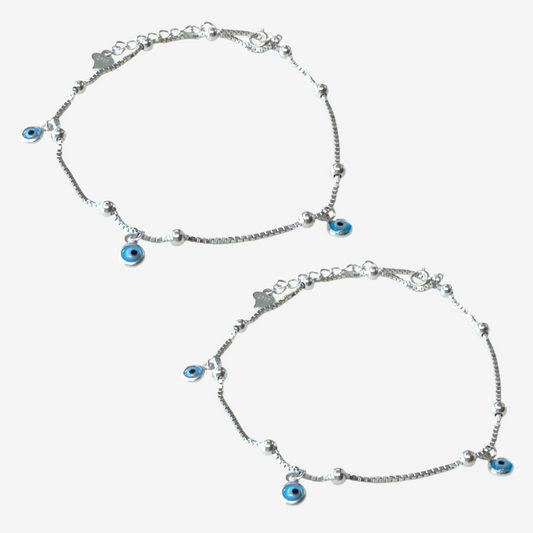Evil Eye Sterling Anklets