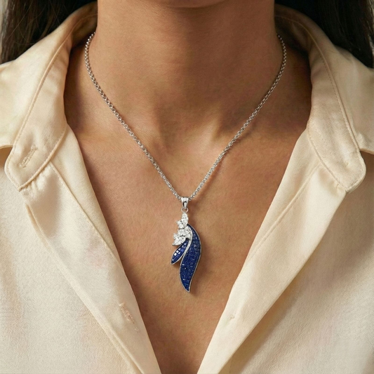 Sapphire Petals Chain Pendant