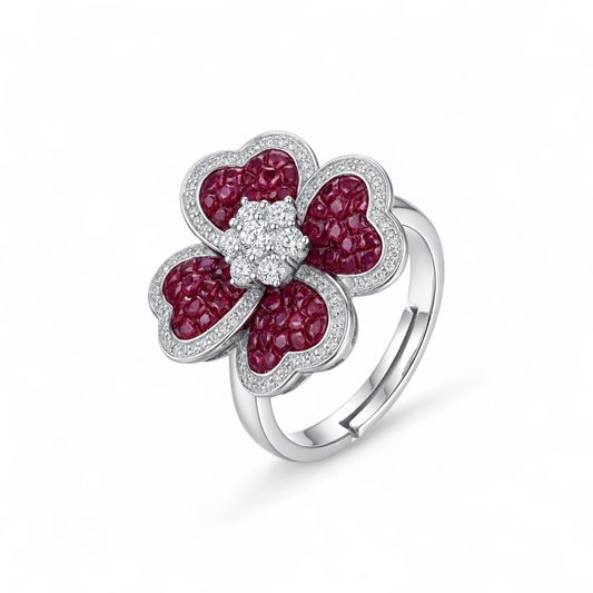Crimson Sapphire Petal Ring