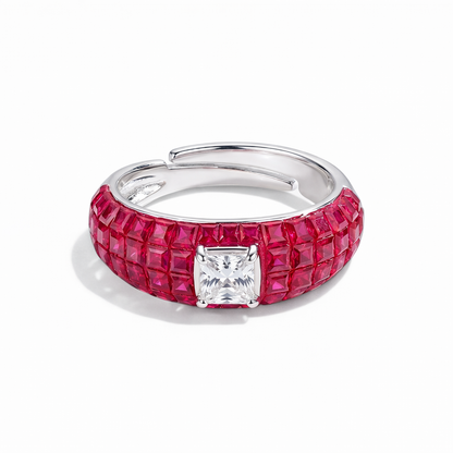 Crimson Sapphire Pavé Ring