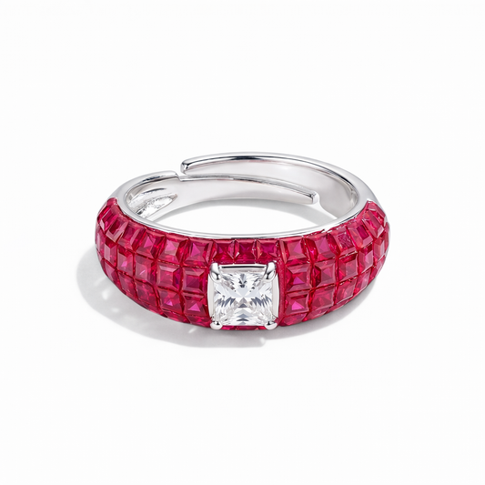 Crimson Sapphire Pavé Ring