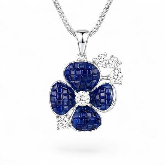 Sapphire Blossom Chain Pendant