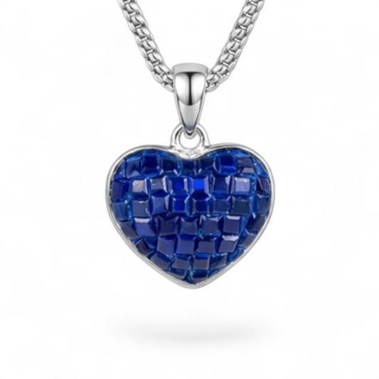 Sapphire Heart Chain Pendant