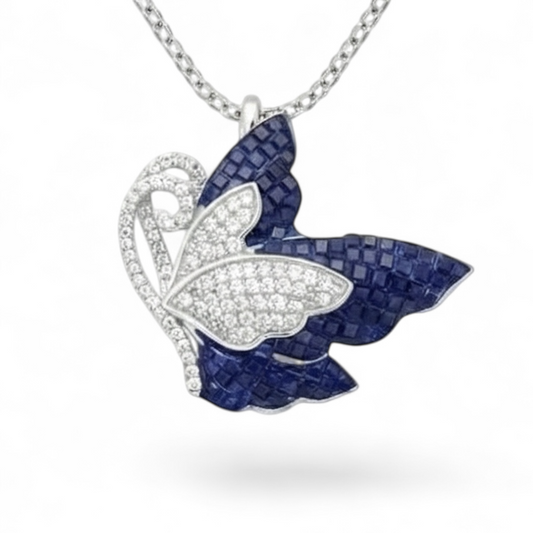 Sapphire Wings Chain Pendant