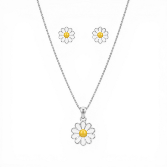 White Flower Chain Set