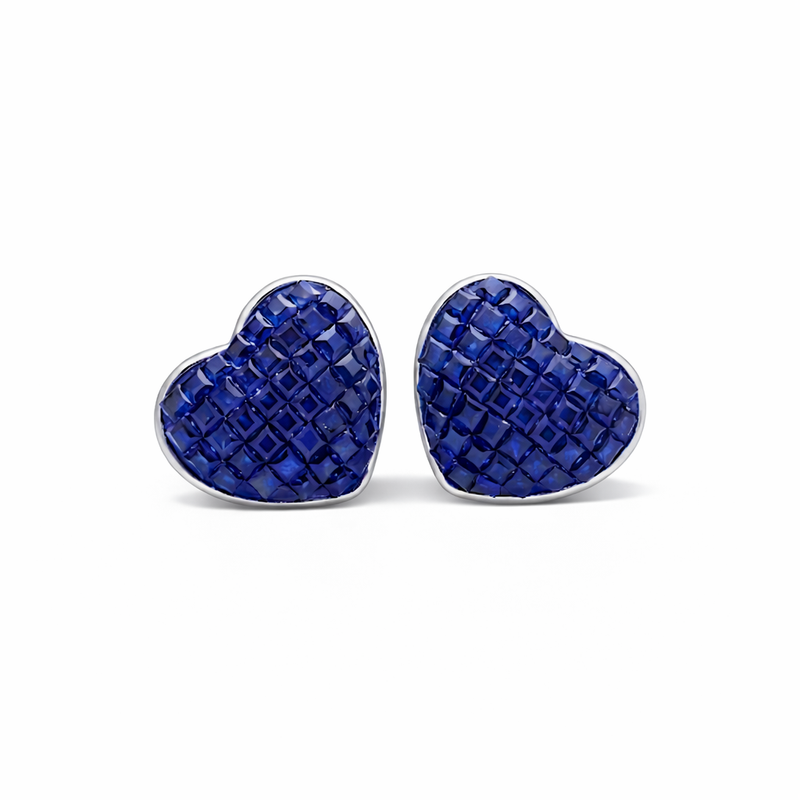 Sapphire Heart Earrings