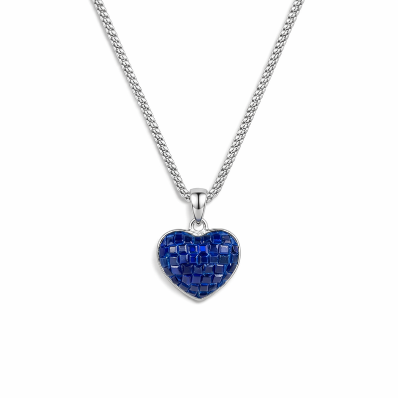 Sapphire Heart Chain Set