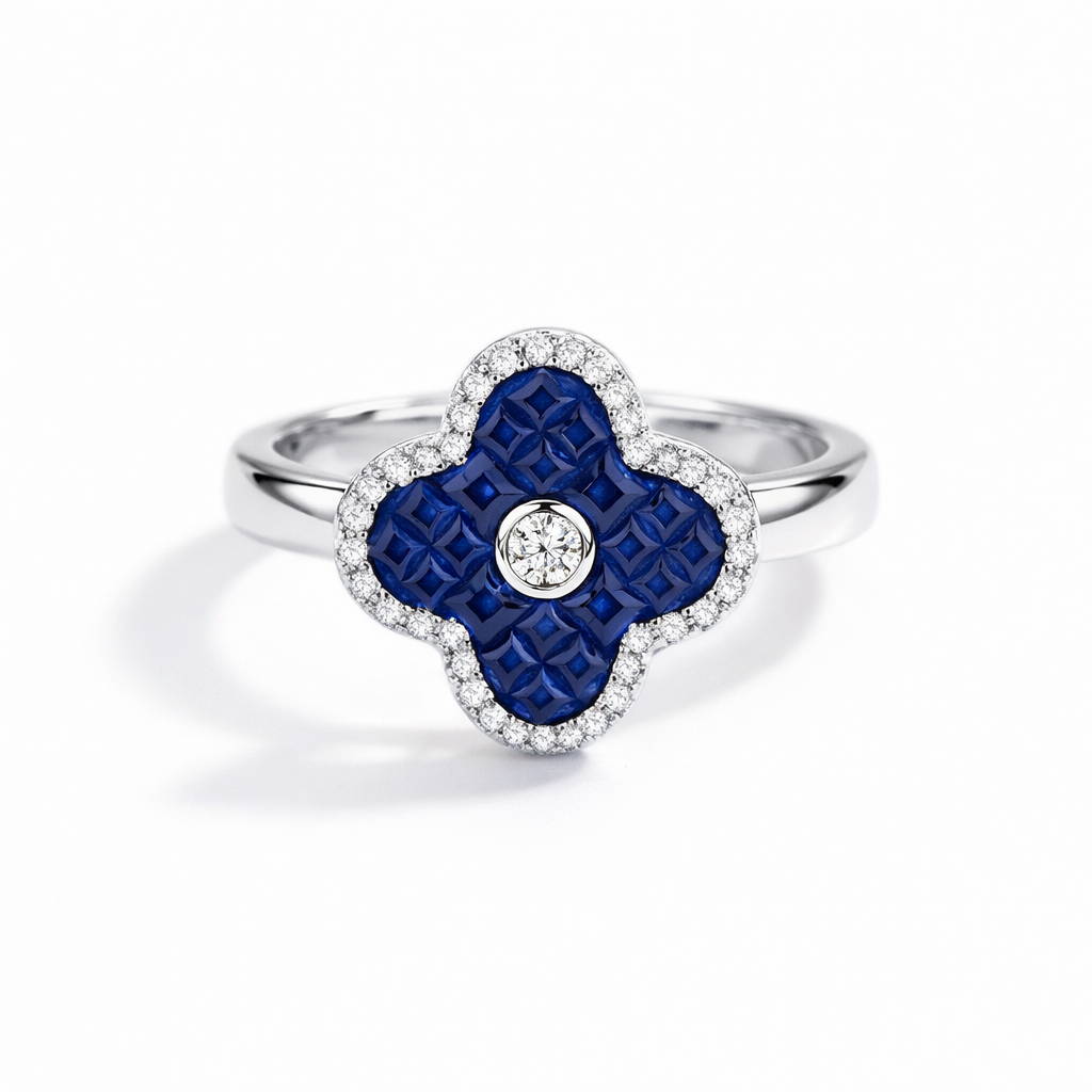 Sapphire Clover Ring
