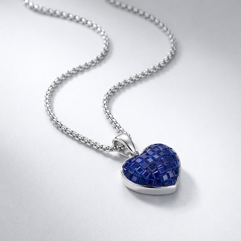 Sapphire Heart Chain Set