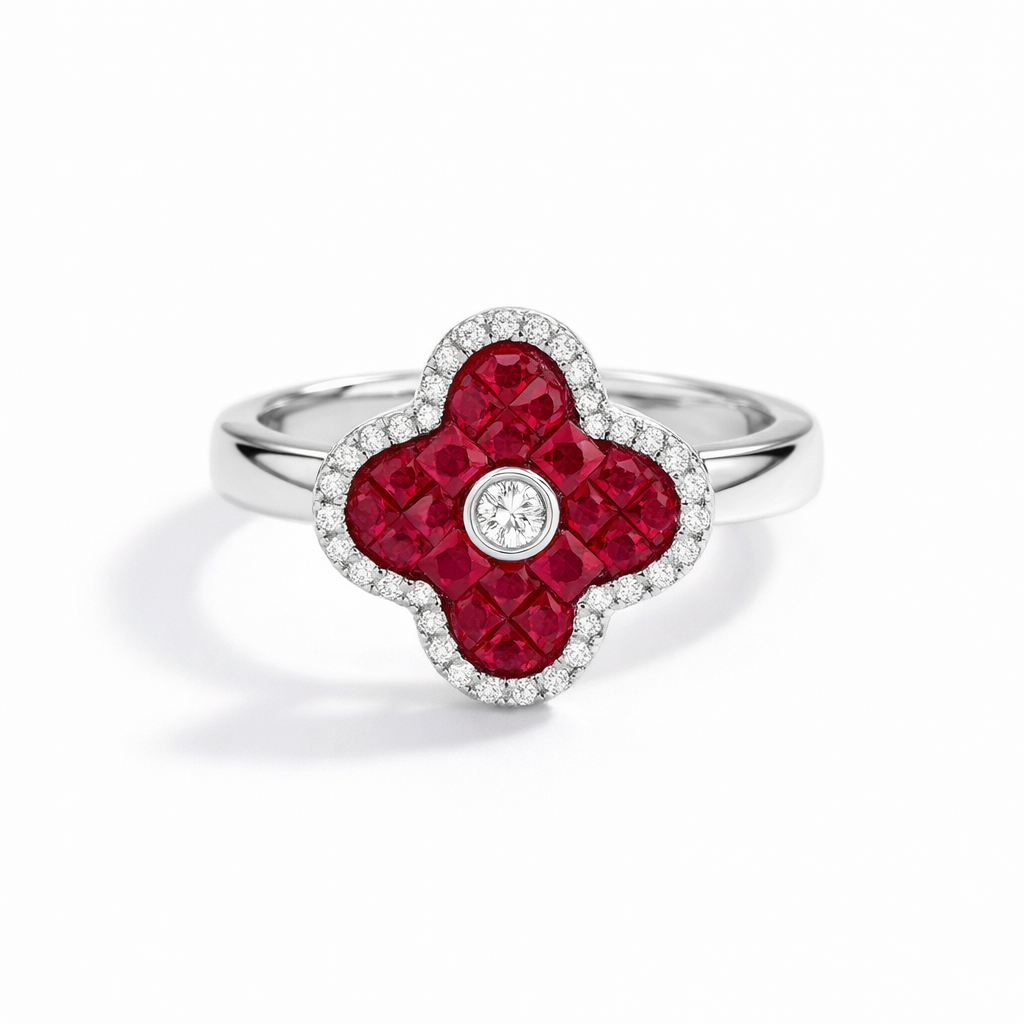 Sapphire Clover Ring