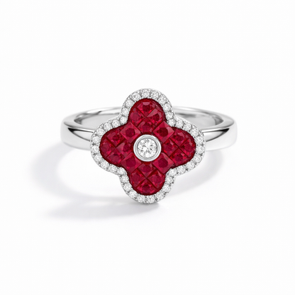 Sapphire Clover Ring