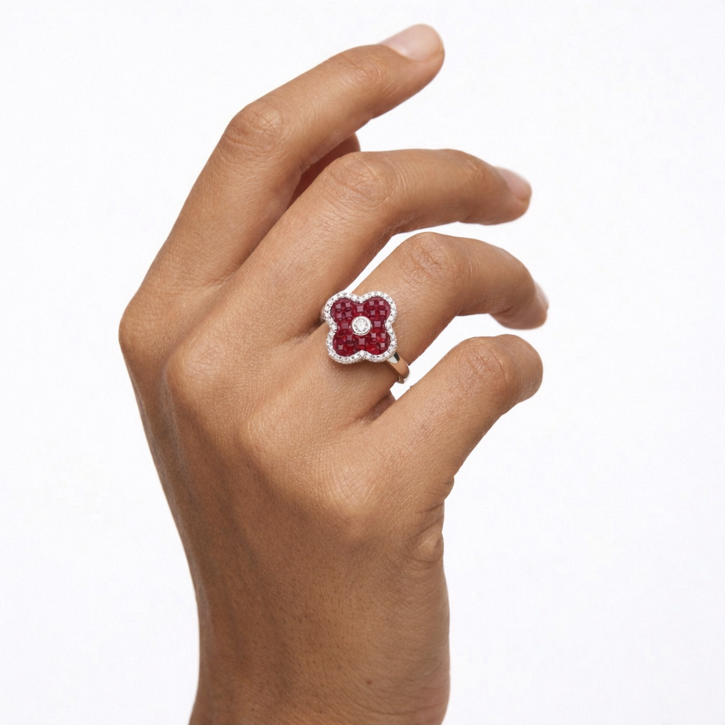 Sapphire Clover Ring